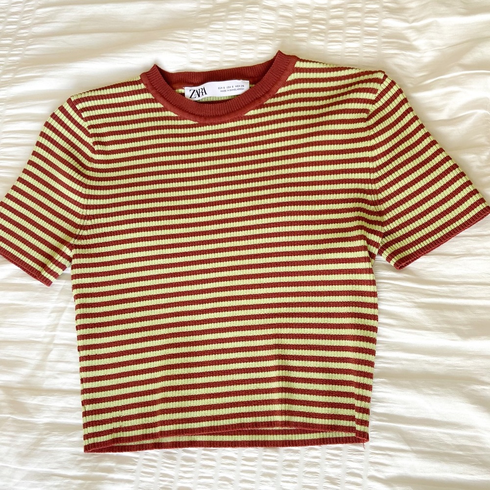 Zara Striped Ribbed Top